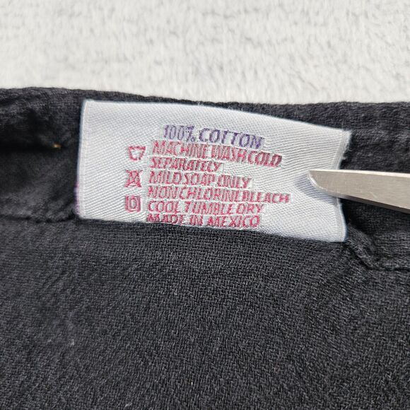 Cottonways Tunic Top Womens Size 2 Black Gauze Beachy V-Neck Asymmetrical - Picture 6 of 12